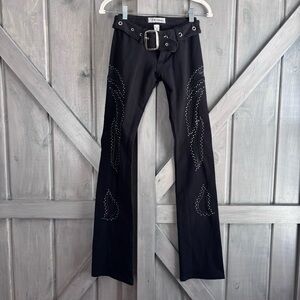 VINTAGE JW MAXX Y2K Bell Low rise wide bell leg black pants Size Small spandex